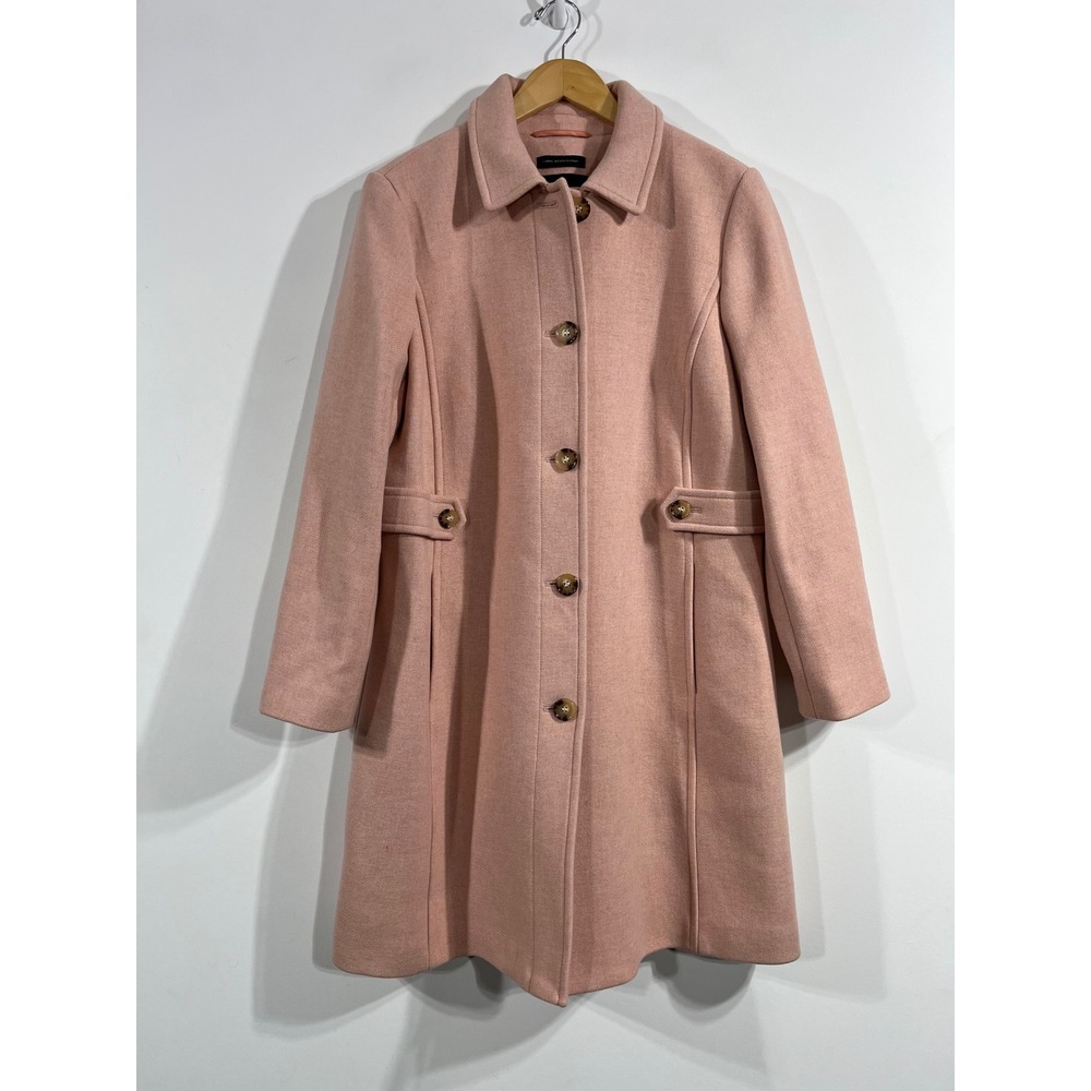 Talbots Parisian Capsule Wool Blend Italian Fabric Button Front Coat Size Large